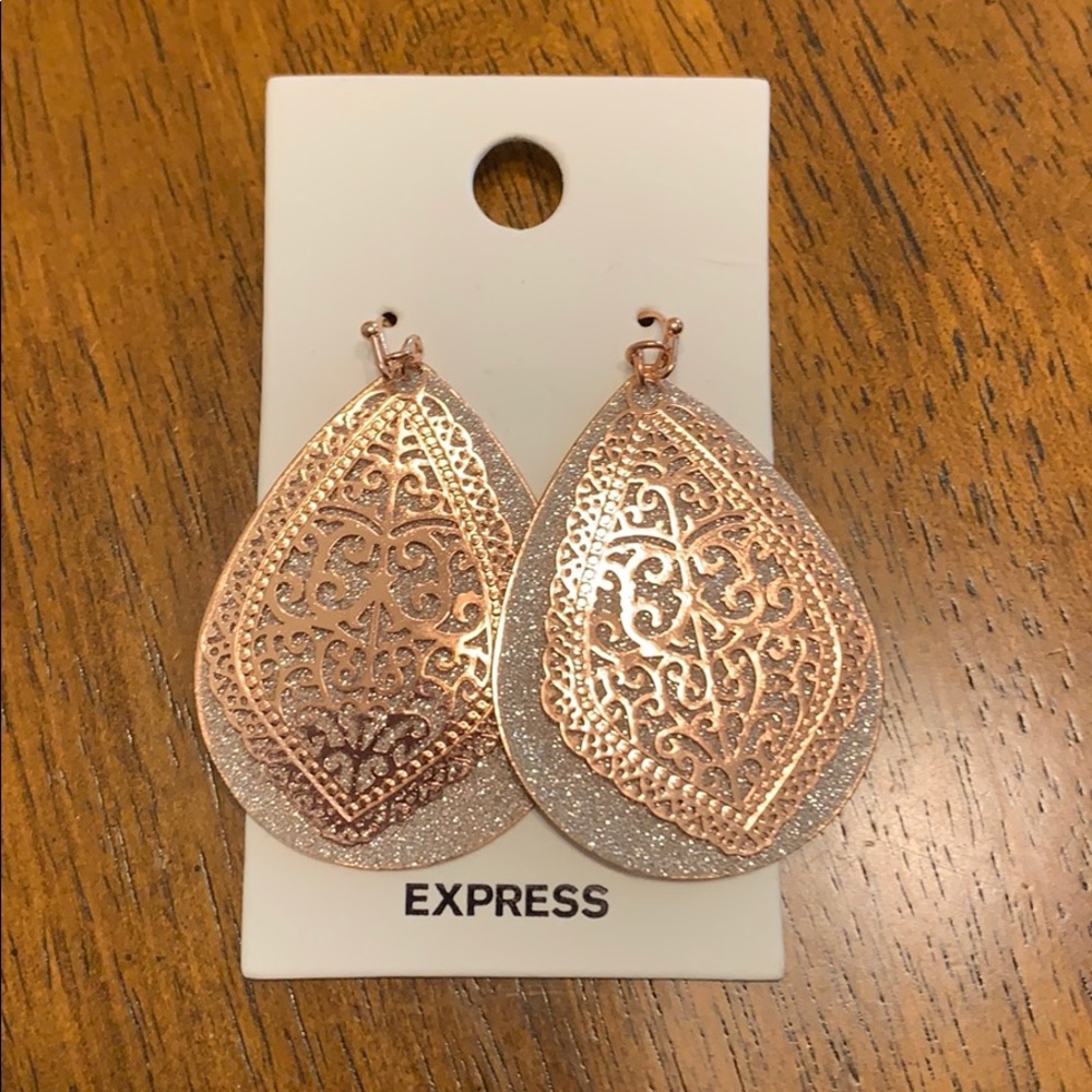 Express Silver & Rose Gold Earrings